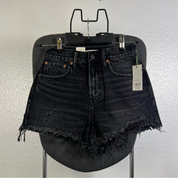 AE77 Pants - AE77 The High-Rise Cut-Off Women’s Stylish Black Denim Shorts Size 24